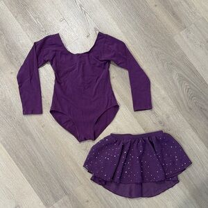 Purple Dance Costumes with skirt